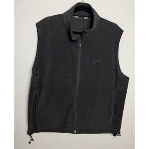 Woolrich Men's Gray Fleece Vest Size XL Full Zip Vest Jacket